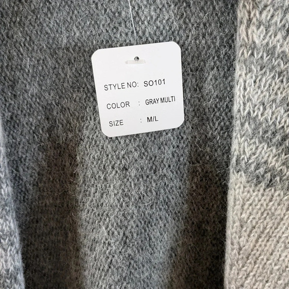 Sisters, women's wool blend knit open front cardigan gray NWT , size M/L - Picture 5 of 7